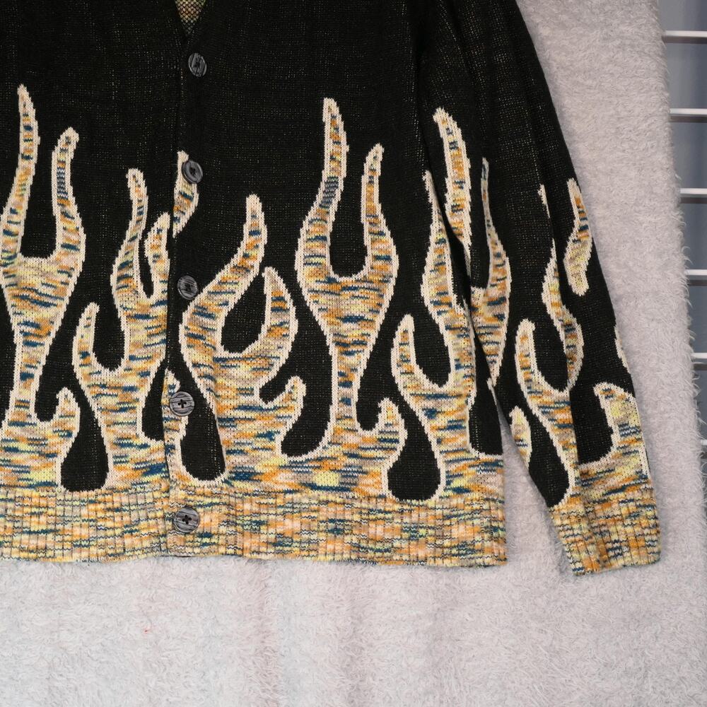 Urban Outfitters Cardigan Sweater Womens Medium Dark Gray Flame Oversized Boho - Picture 4 of 12